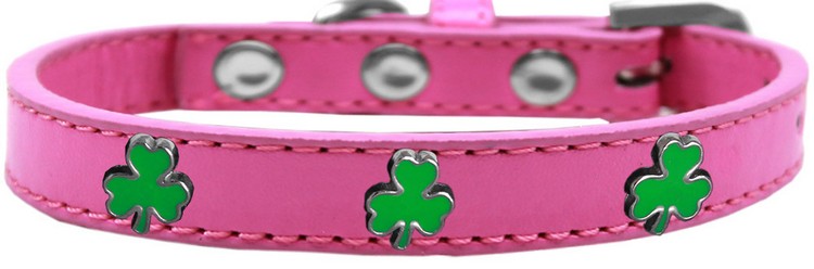 Shamrock Widget Dog Collar Bright Pink Size 12